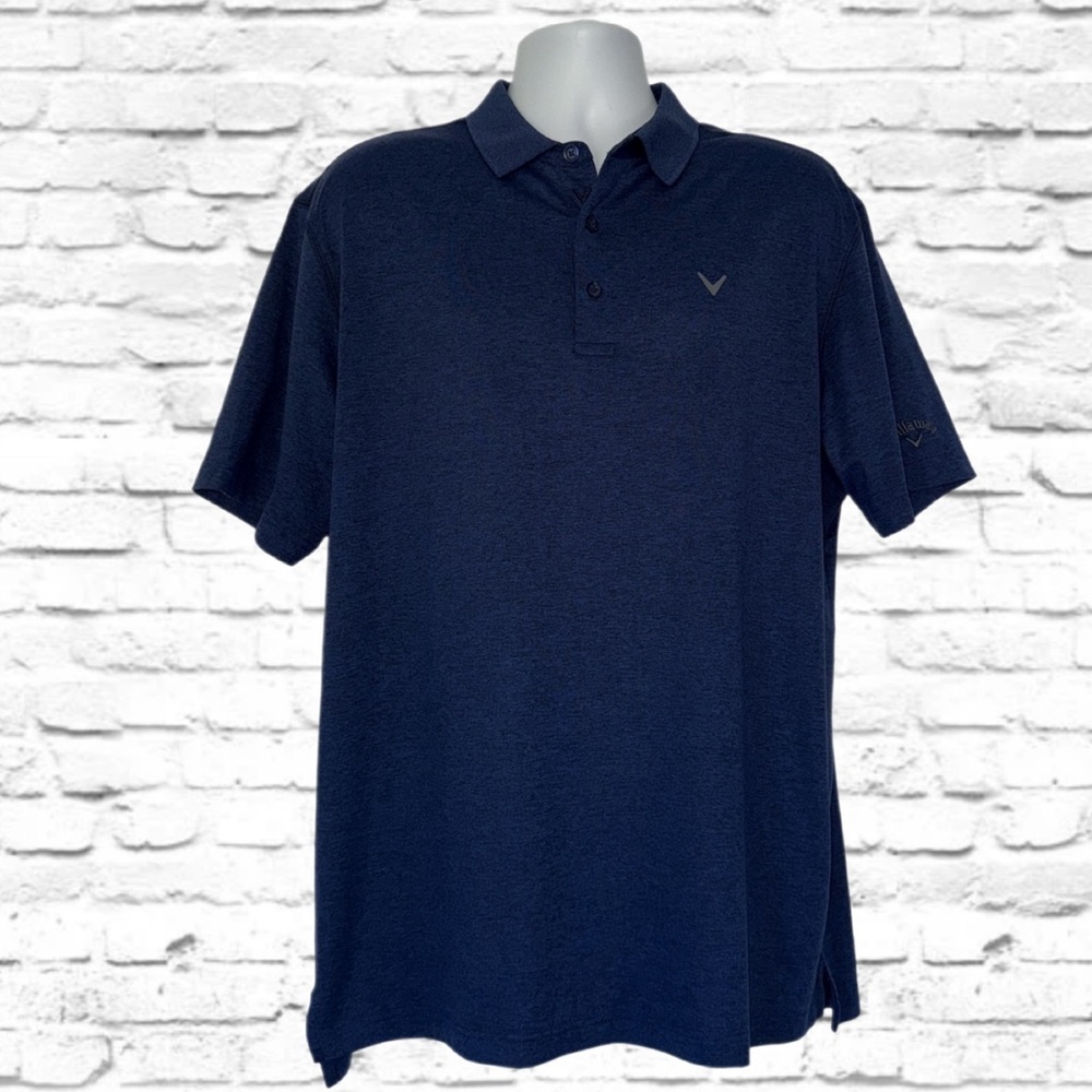 Callaway Opti-Dri Golf Polo Shirt Men’s Size Large Navy Blue Performance Stretch